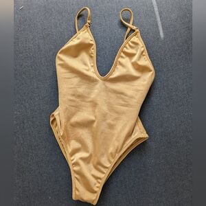 Gooseberry Seaside Gold One-Piece Swimsuit S